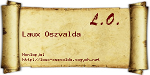 Laux Oszvalda névjegykártya